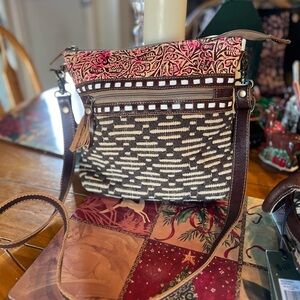 Myra Bag Red and Brown Crossbody Bag